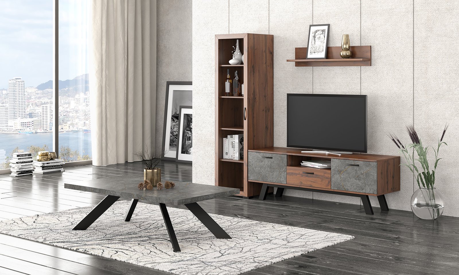 tv composition no61 marble gray karidi 00000 tv composition no61 marble gray karidi 00000